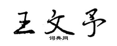 曾慶福王文予行書個性簽名怎么寫
