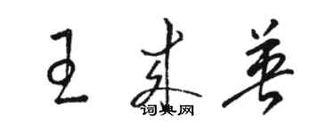 駱恆光王來英草書個性簽名怎么寫