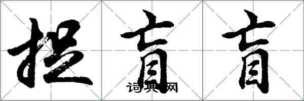 胡問遂捉盲盲行書怎么寫