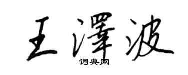 王正良王澤波行書個性簽名怎么寫