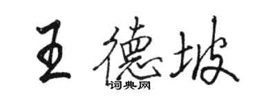 駱恆光王德坡行書個性簽名怎么寫