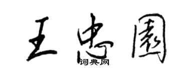 王正良王忠園行書個性簽名怎么寫