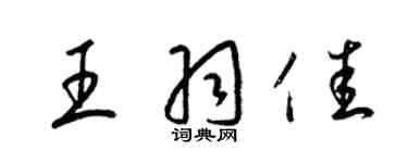 梁錦英王羽佳草書個性簽名怎么寫