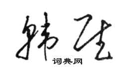 駱恆光韓慰草書個性簽名怎么寫