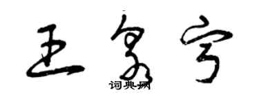 曾慶福王泉寧草書個性簽名怎么寫