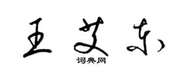 梁錦英王艾東草書個性簽名怎么寫