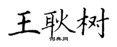 丁謙王耿樹楷書個性簽名怎么寫