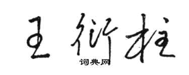 駱恆光王衍柱草書個性簽名怎么寫
