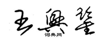 朱錫榮王興鑒草書個性簽名怎么寫