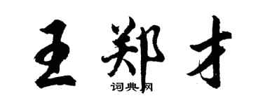 胡問遂王鄭才行書個性簽名怎么寫