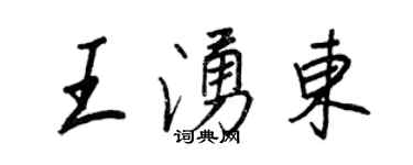 王正良王涌東行書個性簽名怎么寫
