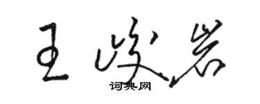 駱恆光王峻岩草書個性簽名怎么寫