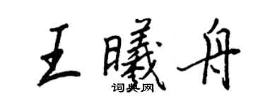 王正良王曦舟行書個性簽名怎么寫