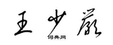 梁錦英王少嚴草書個性簽名怎么寫