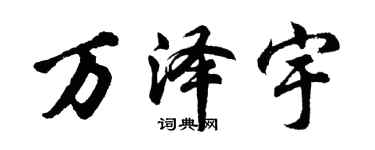 胡問遂萬澤宇行書個性簽名怎么寫