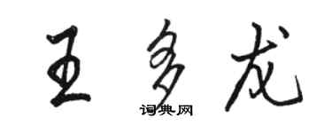 駱恆光王多龍行書個性簽名怎么寫