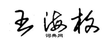 朱錫榮王海枚草書個性簽名怎么寫