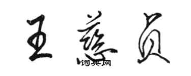 駱恆光王慈貞行書個性簽名怎么寫