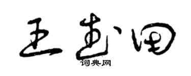 曾慶福王武田草書個性簽名怎么寫