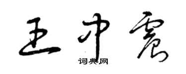 曾慶福王中震草書個性簽名怎么寫