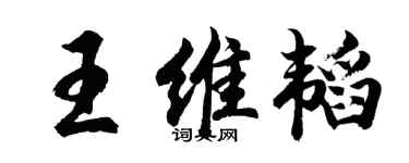 胡問遂王維韜行書個性簽名怎么寫