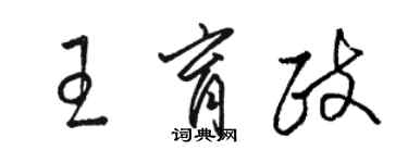 駱恆光王育政草書個性簽名怎么寫