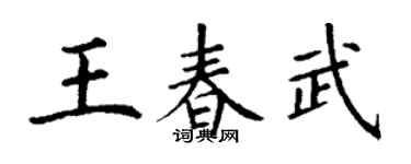 丁謙王春武楷書個性簽名怎么寫