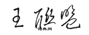 駱恆光王聯盟草書個性簽名怎么寫