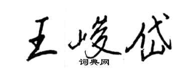 王正良王峻岱行書個性簽名怎么寫