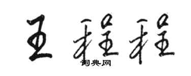 駱恆光王程程行書個性簽名怎么寫