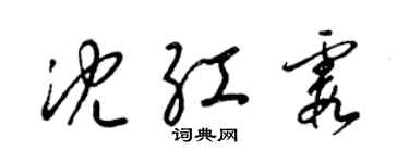 梁錦英沈紅霞草書個性簽名怎么寫