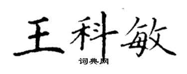 丁謙王科敏楷書個性簽名怎么寫