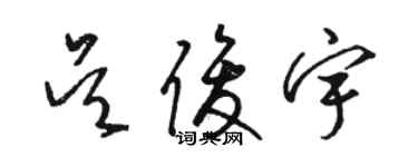 駱恆光吳俊宇草書個性簽名怎么寫