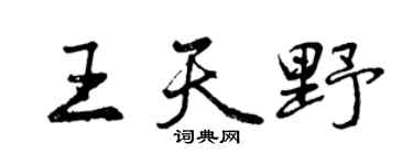 曾慶福王天野行書個性簽名怎么寫