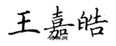 丁謙王嘉皓楷書個性簽名怎么寫
