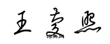 梁錦英王慶照草書個性簽名怎么寫