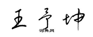 梁錦英王予坤草書個性簽名怎么寫