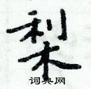 周炳元寫的硬筆楷書梨