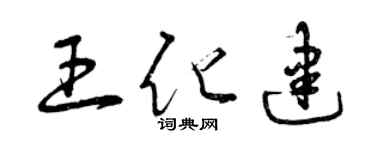 曾慶福王化建草書個性簽名怎么寫