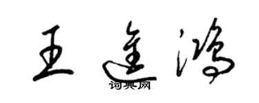 梁錦英王進鴻草書個性簽名怎么寫