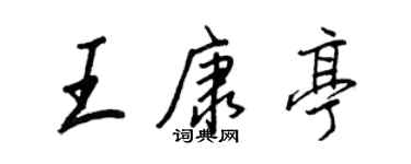 王正良王康亭行書個性簽名怎么寫