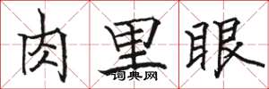 駱恆光肉里眼楷書怎么寫