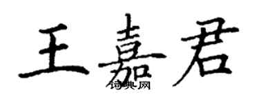 丁謙王嘉君楷書個性簽名怎么寫