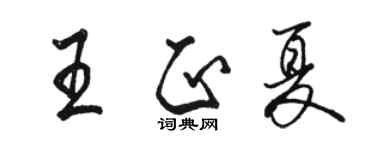 駱恆光王正夏行書個性簽名怎么寫