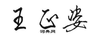 駱恆光王正姿行書個性簽名怎么寫