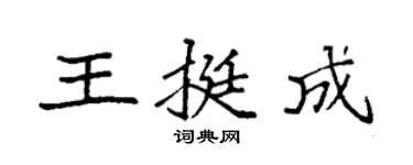 袁強王挺成楷書個性簽名怎么寫