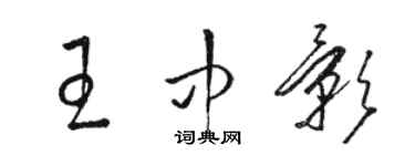 駱恆光王中影草書個性簽名怎么寫