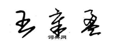 朱錫榮王章盈草書個性簽名怎么寫