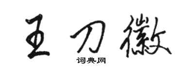駱恆光王刀徽行書個性簽名怎么寫