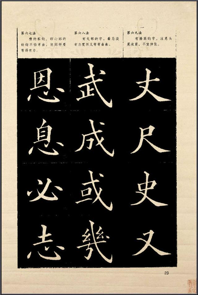 歐楷間架結構128法